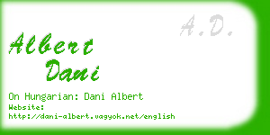 albert dani business card